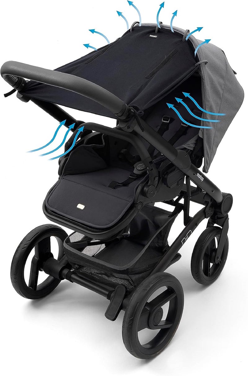 Dooky Sun Shade, Universal Fit for Carriers Strollers Pushchairs, Plain Black - Image 2